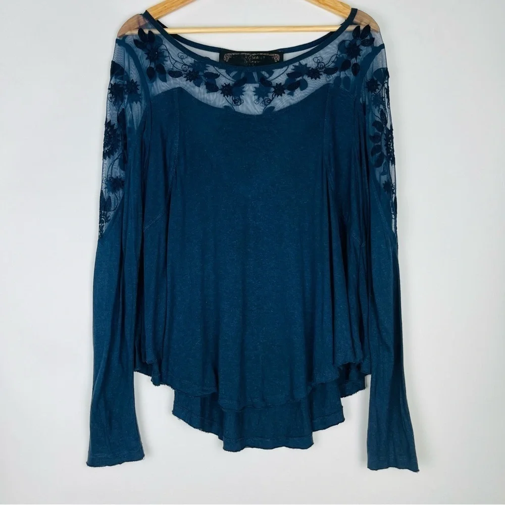 Free People New Romantics Long Sleeve Lace Top